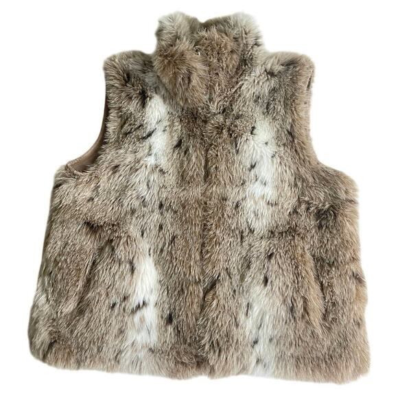 DRESSBARN VEST FAUX FUR SZ L LYNX FUR LEISUREWEAR GRUNGE COZY MOB WIFE CORE - Picture 16 of 16